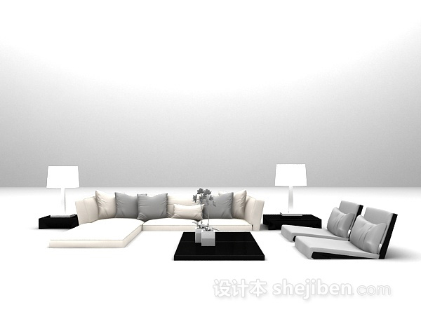 现代家用沙发3d模型下载