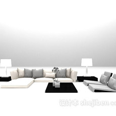 现代家用沙发3d模型下载