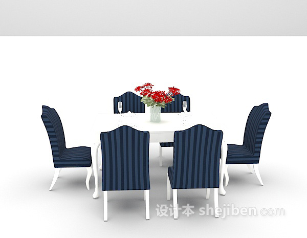 2015白色欧式餐桌3d模型欣赏