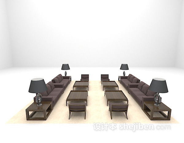组合沙发欣赏3d模型下载