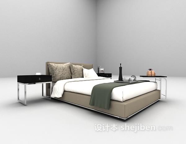 现代风格现代床欣赏3d模型下载