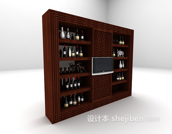 欧式风格欧式酒柜3d模型下载