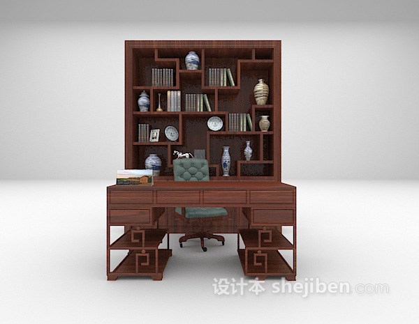 中式书桌3d模型推荐