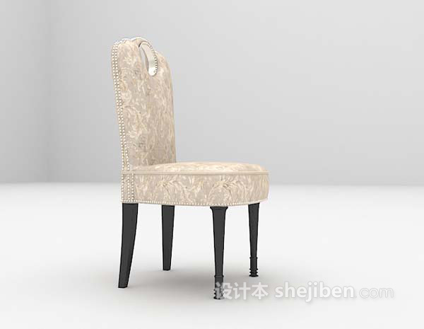 欧式白色家居椅3d模型下载