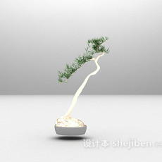 中式盆栽3d模型下载