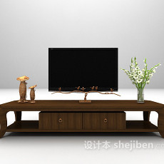 棕色木质电视柜大全3d模型下载