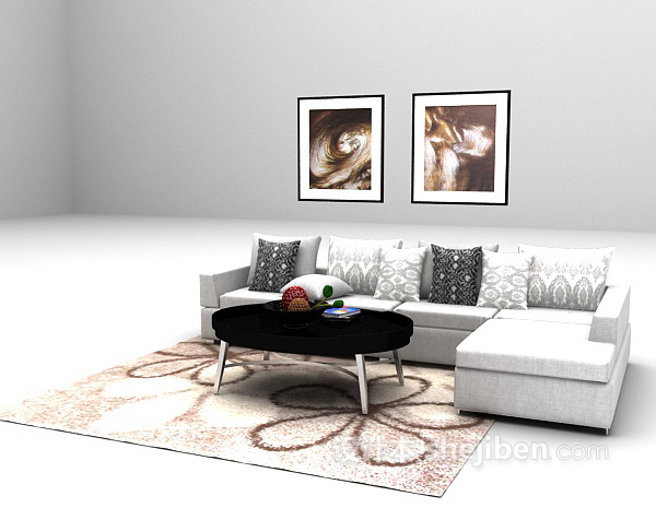 设计本组合沙发max3d模型下载