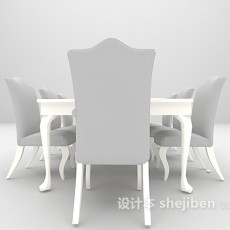 欧式餐桌max3d模型下载