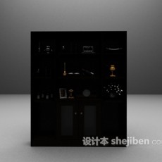 黑色展示柜推荐3d模型下载