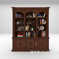 古典欧式书柜3d模型下载