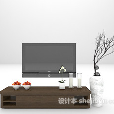 棕色电视柜欣赏3d模型下载