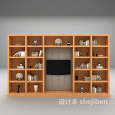 木质书柜推荐3d模型下载