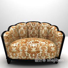 欧式古典花纹沙发3d模型下载