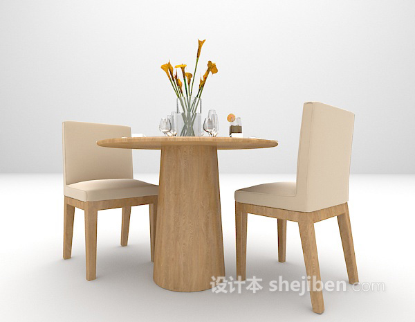 休闲桌椅组合3d模型下载