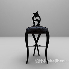 古典吧台椅3d模型下载