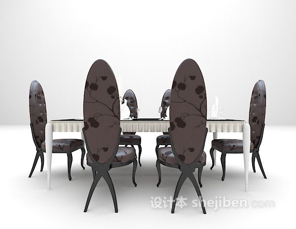 欧式个性桌椅模型下载