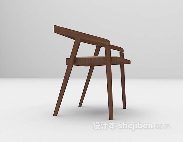 木质棕色椅子3d模型下载