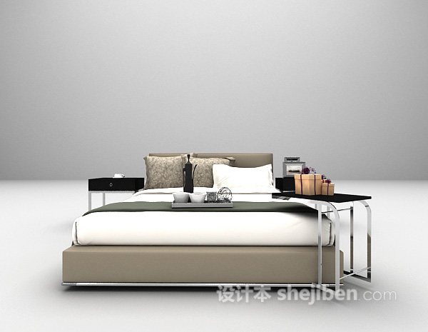 现代床3d模型欣赏