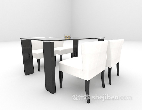 现代风格现代餐桌3d模型下载