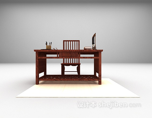 中式书桌3d模型下载推荐