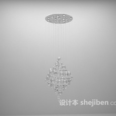 圆形水晶吊灯3d模型下载