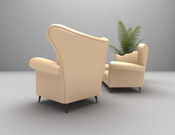 设计本浅色现代沙发3d模型下载
