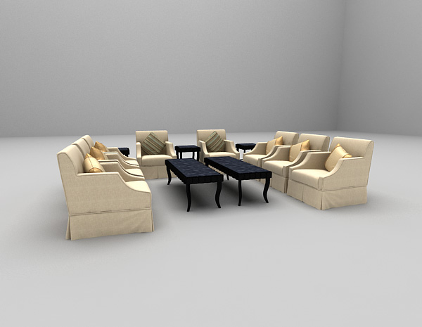 现代风格组合沙发max推荐3d模型下载
