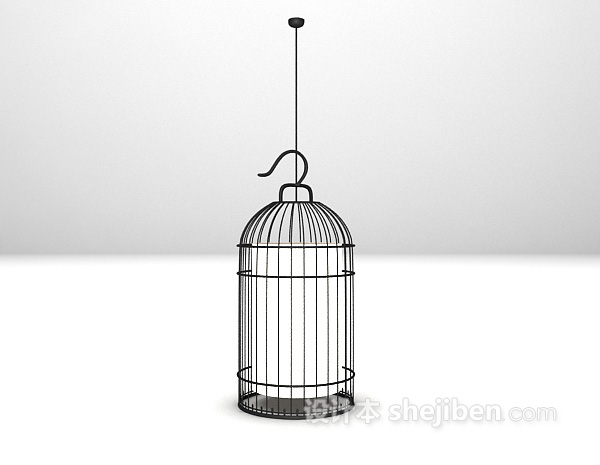 中式鸟笼吊灯3d模型