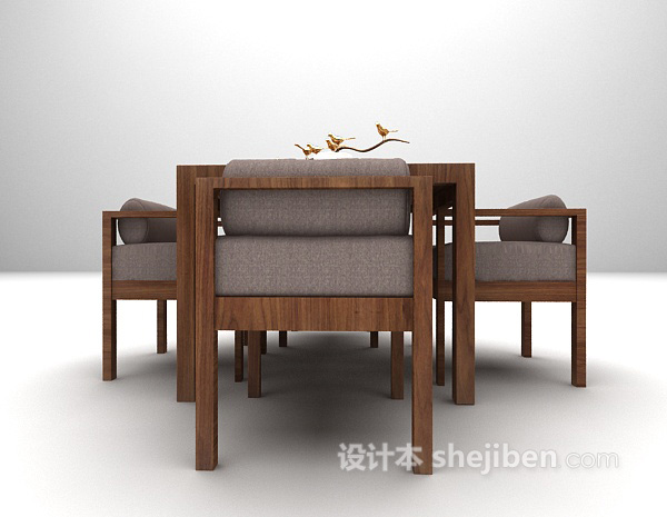 中式桌椅组合模型推荐