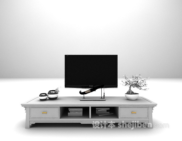 现代风格电视柜max3d模型下载