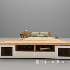 木质矮床3d模型下载