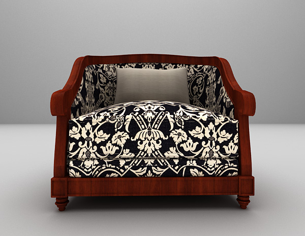 欧式花纹沙发椅模型下载
