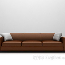 三人皮质沙发3d模型下载