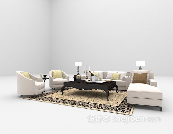 免费欧式家用沙发免费3d模型下载
