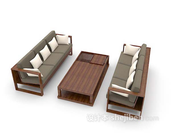 棕色桌椅3d模型推荐