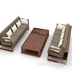 棕色桌椅推荐3d模型下载