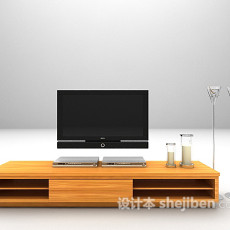 木质电视柜max3d模型下载