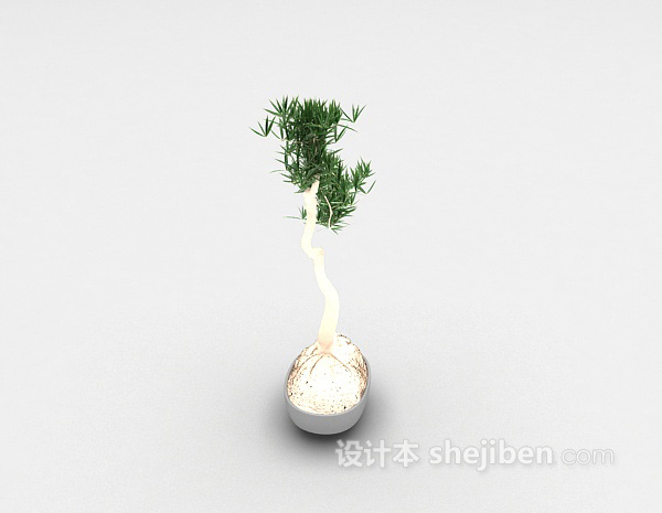 中式风格中式盆栽3d模型下载