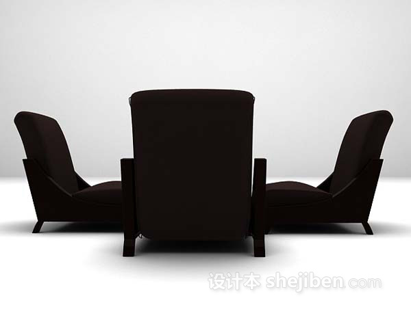 现代风格黑色桌椅组合推荐3d模型下载