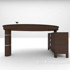 黑色桌椅组合max3d模型下载