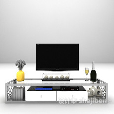 现代简易电视柜3d模型下载