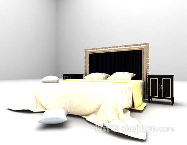 免费双人床3d模型下载