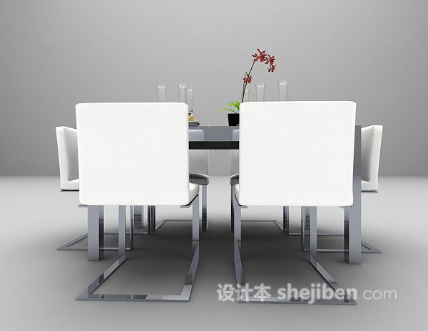 现代桌椅模型下载