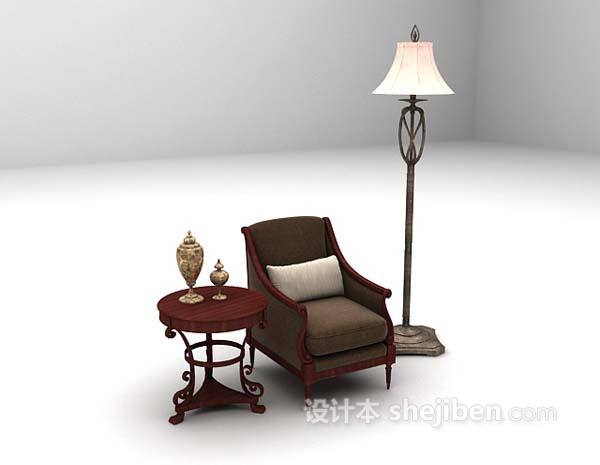 设计本欧式休闲椅3d模型下载