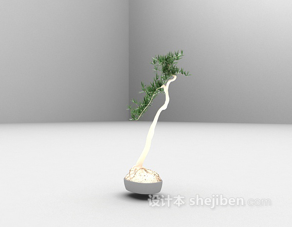 设计本中式盆栽3d模型下载