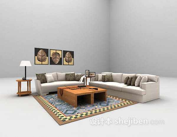 现代风格组合沙发3d模型
