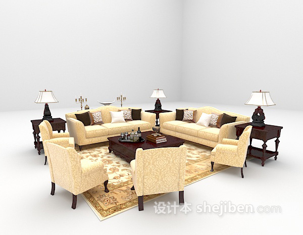 欧式风格欧式家庭沙发大全3d模型下载