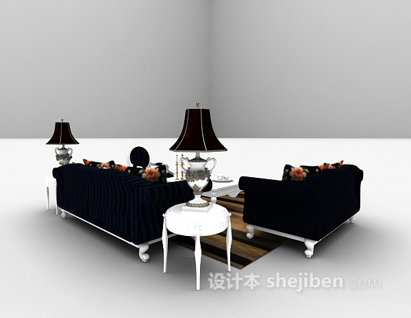 免费家用组合沙发3d模型下载