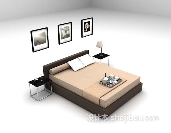 欧式风格木制床大全3d模型下载
