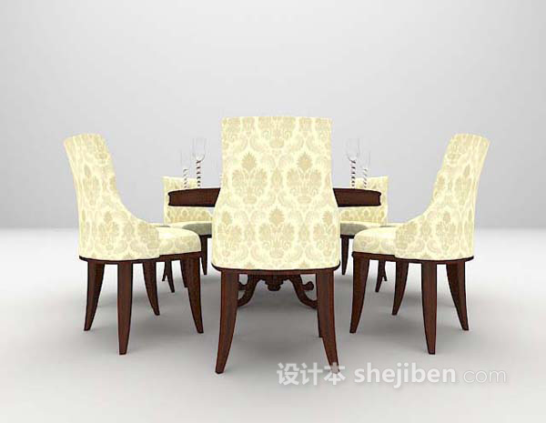 欧式桌椅组合3d模型推荐欣赏